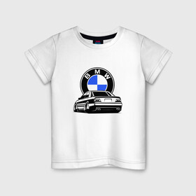Детская футболка хлопок с принтом BMW (JDM) в Санкт-Петербурге, 100% хлопок | круглый вырез горловины, полуприлегающий силуэт, длина до линии бедер | bmw | bmw performance | m | motorsport | performance | бмв | бэха | моторспорт