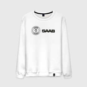 Мужской свитшот хлопок с принтом Saab Black Logo в Санкт-Петербурге, 100% хлопок |  | auto | saab | scania | авто | автомобиль | ам | машина | сааб