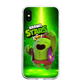 Чехол для iPhone XS Max матовый с принтом brawn stars Spike Спайк в Санкт-Петербурге, Силикон | Область печати: задняя сторона чехла, без боковых панелей | Тематика изображения на принте: brawl | brawl stars | brawlstars | brawl_stars | jessie | poco | бравл | бравлстарс | поко