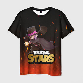 Мужская футболка 3D с принтом Brawl stars Mortis Мортис в Санкт-Петербурге, 100% полиэфир | прямой крой, круглый вырез горловины, длина до линии бедер | brawl | brawl stars | brawlstars | brawl_stars | jessie | mortis | бравл | бравлстарс | мортис