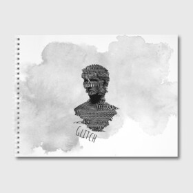 Альбом для рисования с принтом Бюст статуи Glitch face в Санкт-Петербурге, 100% бумага
 | матовая бумага, плотность 200 мг. | face | glitch | glitch face | бюст | глитч | глич | искусство | психоделика | статуя | человек