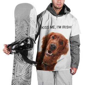 Накидка на куртку 3D с принтом Ирландский сеттер в Санкт-Петербурге, 100% полиэстер |  | irish | kiss me | kiss me im irish | ирландец | ирландия | ирландский | ирландский сеттер | красный сеттер | поцелуй меня я ирландец | рыжий сеттер | сеттер