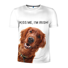 Мужская футболка 3D спортивная с принтом Ирландский сеттер в Санкт-Петербурге, 100% полиэстер с улучшенными характеристиками | приталенный силуэт, круглая горловина, широкие плечи, сужается к линии бедра | irish | kiss me | kiss me im irish | ирландец | ирландия | ирландский | ирландский сеттер | красный сеттер | поцелуй меня я ирландец | рыжий сеттер | сеттер