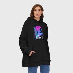 Худи SuperOversize хлопок с принтом Бюст статуи Glitch face в Санкт-Петербурге, 70% хлопок, 30% полиэстер, мягкий начес внутри | карман-кенгуру, эластичная резинка на манжетах и по нижней кромке, двухслойный капюшон
 | face | glitch | glitch face | бюст | глитч | глич | искусство | психоделика | статуя | человек