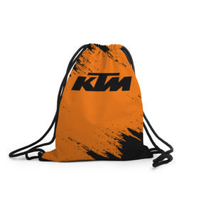 Рюкзак-мешок 3D с принтом KTM в Санкт-Петербурге, 100% полиэстер | плотность ткани — 200 г/м2, размер — 35 х 45 см; лямки — толстые шнурки, застежка на шнуровке, без карманов и подкладки | enduro | ktm | moto | motocycle | sportmotorcycle | ктм | мото | мотоспорт