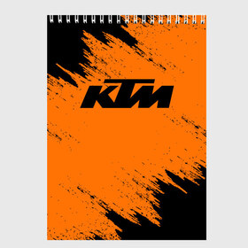 Скетчбук с принтом KTM в Санкт-Петербурге, 100% бумага
 | 48 листов, плотность листов — 100 г/м2, плотность картонной обложки — 250 г/м2. Листы скреплены сверху удобной пружинной спиралью | Тематика изображения на принте: enduro | ktm | moto | motocycle | sportmotorcycle | ктм | мото | мотоспорт