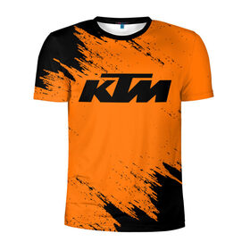 Мужская футболка 3D спортивная с принтом KTM в Санкт-Петербурге, 100% полиэстер с улучшенными характеристиками | приталенный силуэт, круглая горловина, широкие плечи, сужается к линии бедра | enduro | ktm | moto | motocycle | sportmotorcycle | ктм | мото | мотоспорт