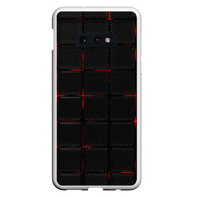 Чехол для Samsung S10E с принтом 3D Плиты Red & Black в Санкт-Петербурге, Силикон | Область печати: задняя сторона чехла, без боковых панелей | Тематика изображения на принте: 3d | 3д | 3д полосы | led | led подсветка | красночерный | красный | полосы | свет | свечение | текстуры | черно красный | черный