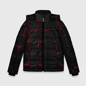 Зимняя куртка для мальчиков 3D с принтом 3D Плиты Red & Black в Санкт-Петербурге, ткань верха — 100% полиэстер; подклад — 100% полиэстер, утеплитель — 100% полиэстер | длина ниже бедра, удлиненная спинка, воротник стойка и отстегивающийся капюшон. Есть боковые карманы с листочкой на кнопках, утяжки по низу изделия и внутренний карман на молнии. 

Предусмотрены светоотражающий принт на спинке, радужный светоотражающий элемент на пуллере молнии и на резинке для утяжки | Тематика изображения на принте: 3d | 3д | 3д полосы | led | led подсветка | красночерный | красный | полосы | свет | свечение | текстуры | черно красный | черный