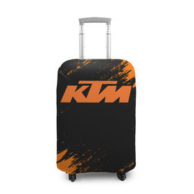 Чехол для чемодана 3D с принтом KTM в Санкт-Петербурге, 86% полиэфир, 14% спандекс | двустороннее нанесение принта, прорези для ручек и колес | enduro | ktm | moto | moto sport | motocycle | sportmotorcycle | ктм | мото | мото спорт | мотоспорт | спорт мото