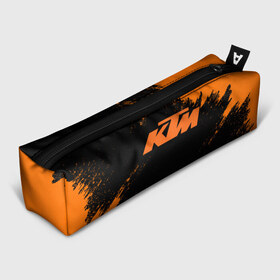 Пенал 3D с принтом KTM в Санкт-Петербурге, 100% полиэстер | плотная ткань, застежка на молнии | Тематика изображения на принте: enduro | ktm | moto | moto sport | motocycle | sportmotorcycle | ктм | мото | мото спорт | мотоспорт | спорт мото