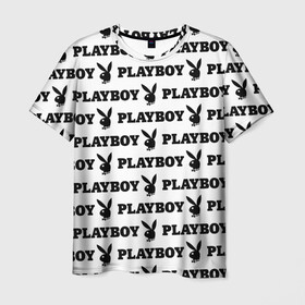 Мужская футболка 3D с принтом PLAYBOY в Санкт-Петербурге, 100% полиэфир | прямой крой, круглый вырез горловины, длина до линии бедер | brand | brazzers | fake taxi | faketaxi | hub | mode | playboy | бразерс | бренд | мода | фейк такси