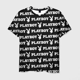 Мужская футболка 3D с принтом PLAYBOY в Санкт-Петербурге, 100% полиэфир | прямой крой, круглый вырез горловины, длина до линии бедер | brand | brazzers | fake taxi | faketaxi | hub | mode | playboy | бразерс | бренд | мода | фейк такси