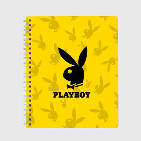 Тетрадь с принтом PLAYBOY в Санкт-Петербурге, 100% бумага | 48 листов, плотность листов — 60 г/м2, плотность картонной обложки — 250 г/м2. Листы скреплены сбоку удобной пружинной спиралью. Уголки страниц и обложки скругленные. Цвет линий — светло-серый
 | brand | brazzers | fake taxi | faketaxi | hub | mode | playboy | бразерс | бренд | мода | фейк такси