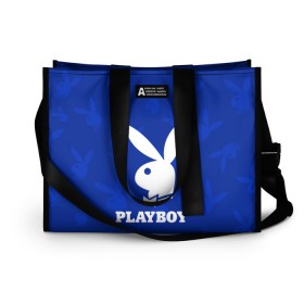 Сумка-шоппер 3D с принтом PLAYBOY в Санкт-Петербурге, 100% полиэстер | застегивается на металлическую кнопку; внутренний карман застегивается на молнию. Стенки укреплены специальным мягким материалом, чтобы защитить содержимое от несильных ударов
 | brand | brazzers | fake taxi | faketaxi | hub | mode | playboy | бразерс | бренд | мода | фейк такси