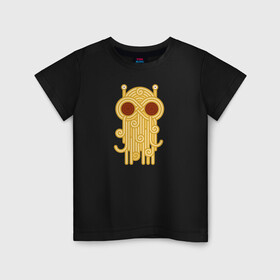 Детская футболка хлопок с принтом The flying spaghetti monster в Санкт-Петербурге, 100% хлопок | круглый вырез горловины, полуприлегающий силуэт, длина до линии бедер | food | fsm | monster | ежа | лапша | монстр | паста