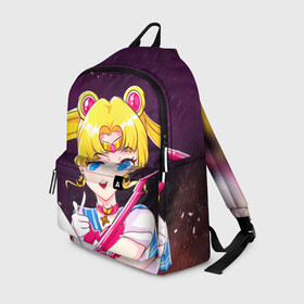 Рюкзак 3D с принтом Sailor Moon в Санкт-Петербурге, 100% полиэстер | лямки с регулируемой длиной, сверху петелька, чтобы рюкзак можно было повесить на вешалку. Основное отделение закрывается на молнию, как и внешний карман. Внутри два дополнительных кармана, один из которых закрывается на молнию. По бокам два дополнительных кармашка | anime | japan | manga | sailor moon | аниме | девочка | девушка | луна | лунная призма | манга | сейлор мун | сэйлор мун | япония