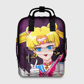 Женский рюкзак 3D с принтом Sailor Moon в Санкт-Петербурге, 100% полиэстер | лямки с регулируемой длиной, сверху ручки, чтобы рюкзак нести как сумку. Основное отделение закрывается на молнию, как и внешний карман. Внутри два дополнительных кармана, один из которых закрывается на молнию. По бокам два дополнительных кармашка, куда поместится маленькая бутылочка
 | Тематика изображения на принте: anime | japan | manga | sailor moon | аниме | девочка | девушка | луна | лунная призма | манга | сейлор мун | сэйлор мун | япония