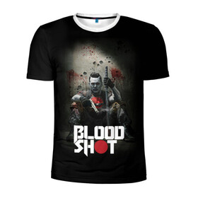 Мужская футболка 3D спортивная с принтом BloodShot в Санкт-Петербурге, 100% полиэстер с улучшенными характеристиками | приталенный силуэт, круглая горловина, широкие плечи, сужается к линии бедра | bloodshot | valiant | vin diesel | бладшот | вин дизель | кино | фильм | фильм 2020