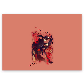 Поздравительная открытка с принтом Чуя Накахара в Санкт-Петербурге, 100% бумага | плотность бумаги 280 г/м2, матовая, на обратной стороне линовка и место для марки
 | Тематика изображения на принте: bungou stray dogs | великие из бродячих псов | чуя