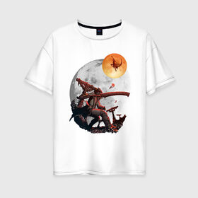 Женская футболка хлопок Oversize с принтом Bloodborne в Санкт-Петербурге, 100% хлопок | свободный крой, круглый ворот, спущенный рукав, длина до линии бедер
 | bladborn | bloodborne | dark souls | jhy | kfl | бладборн | идщщвищкту