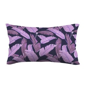 Подушка 3D антистресс с принтом Tropical leaves 4 purple в Санкт-Петербурге, наволочка — 100% полиэстер, наполнитель — вспененный полистирол | состоит из подушки и наволочки на молнии | leaves | palms. тропические | tropical | листья | пальмы