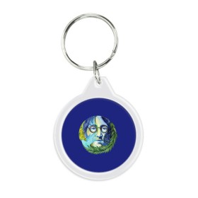 Брелок круглый с принтом John Lennon в Санкт-Петербурге, пластик и полированная сталь | круглая форма, металлическое крепление в виде кольца | Тематика изображения на принте: 