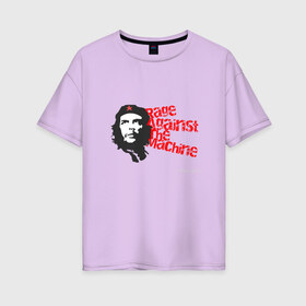 Женская футболка хлопок Oversize с принтом Rage Against the Machine в Санкт-Петербурге, 100% хлопок | свободный крой, круглый ворот, спущенный рукав, длина до линии бедер
 | rage against the machine | ratm | американский рок | рок | чегевара | ярость против системы