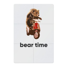 Магнитный плакат 2Х3 с принтом Bear time в Санкт-Петербурге, Полимерный материал с магнитным слоем | 6 деталей размером 9*9 см | bear | bear time | bike | moto | motorbike | motorcycle | scooter | медведь | миша | мишка | мопед | мото | мотоцикл