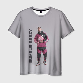 Мужская футболка 3D с принтом Bumble Beezy в Санкт-Петербурге, 100% полиэфир | прямой крой, круглый вырез горловины, длина до линии бедер | Тематика изображения на принте: bamble | beezey | beezy | bumbl | bumble | бамбал | бамбл | бамблбизи | бизи | бумбл