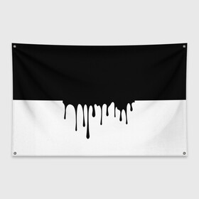 Флаг-баннер с принтом Drop в Санкт-Петербурге, 100% полиэстер | размер 67 х 109 см, плотность ткани — 95 г/м2; по краям флага есть четыре люверса для крепления | белые | капля | черно белые | черные