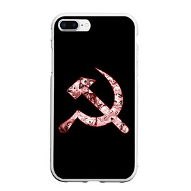 Чехол для iPhone 7Plus/8 Plus матовый с принтом Anime USSR в Санкт-Петербурге, Силикон | Область печати: задняя сторона чехла, без боковых панелей | ahegao | anime | chan | hammer | manga | sickle | ussr | аниме | ахегао | герб | манга | молот | серп | серп и молот | символ | ссср | тян