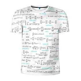 Мужская футболка 3D спортивная с принтом Математические формулы в Санкт-Петербурге, 100% полиэстер с улучшенными характеристиками | приталенный силуэт, круглая горловина, широкие плечи, сужается к линии бедра | алгебра | вычисления | геометрия | дроби | интегралы | матан | математика | студентам | формулы | школа | шпаргалка