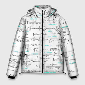Мужская зимняя куртка 3D с принтом Математические формулы в Санкт-Петербурге, верх — 100% полиэстер; подкладка — 100% полиэстер; утеплитель — 100% полиэстер | длина ниже бедра, свободный силуэт Оверсайз. Есть воротник-стойка, отстегивающийся капюшон и ветрозащитная планка. 

Боковые карманы с листочкой на кнопках и внутренний карман на молнии. | алгебра | вычисления | геометрия | дроби | интегралы | матан | математика | студентам | формулы | школа | шпаргалка