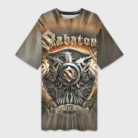 Платье-футболка 3D с принтом SABATON в Санкт-Петербурге,  |  | sabaton | skull | даниель муллбак | йоаким броден | крис рёланд | оскар монтелиус | пэр сундстрём | рикард сунден | сабатон | скелет | тоббе энглунд | томми юханссон | ханнес ван дал | черепа