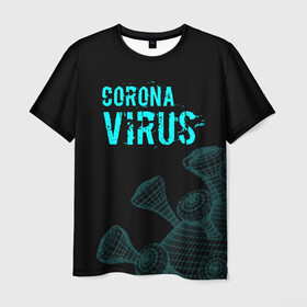 Мужская футболка 3D с принтом CORONAVIRUS. в Санкт-Петербурге, 100% полиэфир | прямой крой, круглый вырез горловины, длина до линии бедер | coronavirus | plague inc | plague inc: evolved | вирус в китае | кнр | коронавирус | плагуе инк | плагуе инк: эволвед | эпидемия
