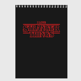 Скетчбук с принтом I Love Stranger Things в Санкт-Петербурге, 100% бумага
 | 48 листов, плотность листов — 100 г/м2, плотность картонной обложки — 250 г/м2. Листы скреплены сверху удобной пружинной спиралью | Тематика изображения на принте: 11 | demogorgon | flayer | mind | netflix | retro | stranger | things | дастин | дела | демогоргон | оди | одиннадцать | очень | пожиратель | разума | ретро | стив | странные | хоппер | хоукинс