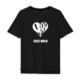 Мужская футболка хлопок Oversize с принтом JUICE WRLD. в Санкт-Петербурге, 100% хлопок | свободный крой, круглый ворот, “спинка” длиннее передней части | 