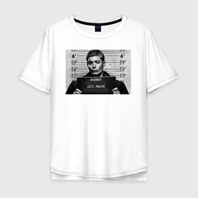 Мужская футболка хлопок Oversize с принтом Dean Winchester в Санкт-Петербурге, 100% хлопок | свободный крой, круглый ворот, “спинка” длиннее передней части | dean winchester | supernatural | vdzabma | дин винчестер | сверхъестественное