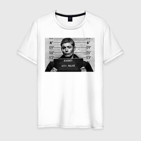 Мужская футболка хлопок с принтом Dean Winchester в Санкт-Петербурге, 100% хлопок | прямой крой, круглый вырез горловины, длина до линии бедер, слегка спущенное плечо. | dean winchester | supernatural | vdzabma | дин винчестер | сверхъестественное