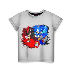 Детская футболка 3D с принтом Sonic в Санкт-Петербурге, 100% гипоаллергенный полиэфир | прямой крой, круглый вырез горловины, длина до линии бедер, чуть спущенное плечо, ткань немного тянется | sonic | sonic 2020 | ежик | кино | мультфильм | соник 2020 | соник фильм