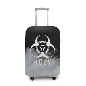 Чехол для чемодана 3D с принтом nCoV. в Санкт-Петербурге, 86% полиэфир, 14% спандекс | двустороннее нанесение принта, прорези для ручек и колес | 2019 ncov | covid 19 | вирус | вирус 2020 | знаки биологической опасности | коронавирус | коронавирус 2020 | медицинские маски