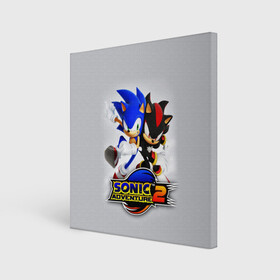 Холст квадратный с принтом SONIC & SHADOW в Санкт-Петербурге, 100% ПВХ |  | hedgehog | metal sonic | silver | silver the hedgehog | sonic | sonic boom | sonic the hedgehog | еж | ёж сонник | ежик | игры | кино | соник | соник в кино | сонник | фильм