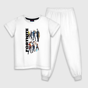 Детская пижама хлопок с принтом Fortnite в Санкт-Петербурге, 100% хлопок |  брюки и футболка прямого кроя, без карманов, на брюках мягкая резинка на поясе и по низу штанин
 | Тематика изображения на принте: 