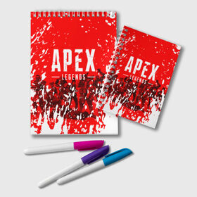 Блокнот с принтом APEX LEGENDS в Санкт-Петербурге, 100% бумага | 48 листов, плотность листов — 60 г/м2, плотность картонной обложки — 250 г/м2. Листы скреплены удобной пружинной спиралью. Цвет линий — светло-серый
 | apex | apex legends | апекс легенда | апекс легендс | апекс легендс игра. | легендс игра