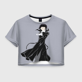 Женская футболка Crop-top 3D с принтом Ryuunosuke Akutagawa в Санкт-Петербурге, 100% полиэстер | круглая горловина, длина футболки до линии талии, рукава с отворотами | akutagawa | bungou | diablo | dogs | mafia | port | rasemon | ryuunosuke | stray | акутагава | бродячих | гении | дьябло | литературные | мафия | портовая | проза | псов | расемон | рюноске | рюносукэ