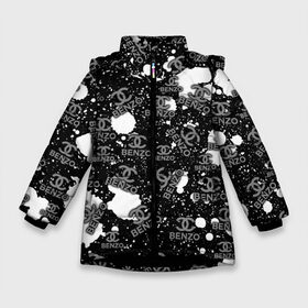 Зимняя куртка для девочек 3D с принтом Benzo Gang - Big Baby Tape в Санкт-Петербурге, ткань верха — 100% полиэстер; подклад — 100% полиэстер, утеплитель — 100% полиэстер. | длина ниже бедра, удлиненная спинка, воротник стойка и отстегивающийся капюшон. Есть боковые карманы с листочкой на кнопках, утяжки по низу изделия и внутренний карман на молнии. 

Предусмотрены светоотражающий принт на спинке, радужный светоотражающий элемент на пуллере молнии и на резинке для утяжки. | Тематика изображения на принте: baby | big | dj tape | dragonborn | freestyle | hoodrich tales | music | tape | wow tv | биг бейби | егор | клип | музыка | олегович | ракитин | тейп