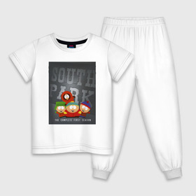 Детская пижама хлопок с принтом ЮЖНЫЙ ПАРК в Санкт-Петербурге, 100% хлопок |  брюки и футболка прямого кроя, без карманов, на брюках мягкая резинка на поясе и по низу штанин
 | 