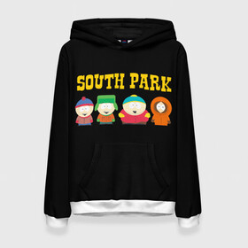 Женская толстовка 3D с принтом South Park. в Санкт-Петербурге, 100% полиэстер  | двухслойный капюшон со шнурком для регулировки, мягкие манжеты на рукавах и по низу толстовки, спереди карман-кенгуру с мягким внутренним слоем. | south park | американская культура | американский мультсериал | колорадо | пародия | саус парк | саут парк | черный юмор | четыре мальчика | шоу | южный парк