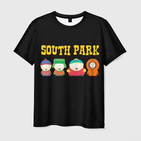 Мужская футболка 3D с принтом South Park. в Санкт-Петербурге, 100% полиэфир | прямой крой, круглый вырез горловины, длина до линии бедер | Тематика изображения на принте: south park | американская культура | американский мультсериал | колорадо | пародия | саус парк | саут парк | черный юмор | четыре мальчика | шоу | южный парк